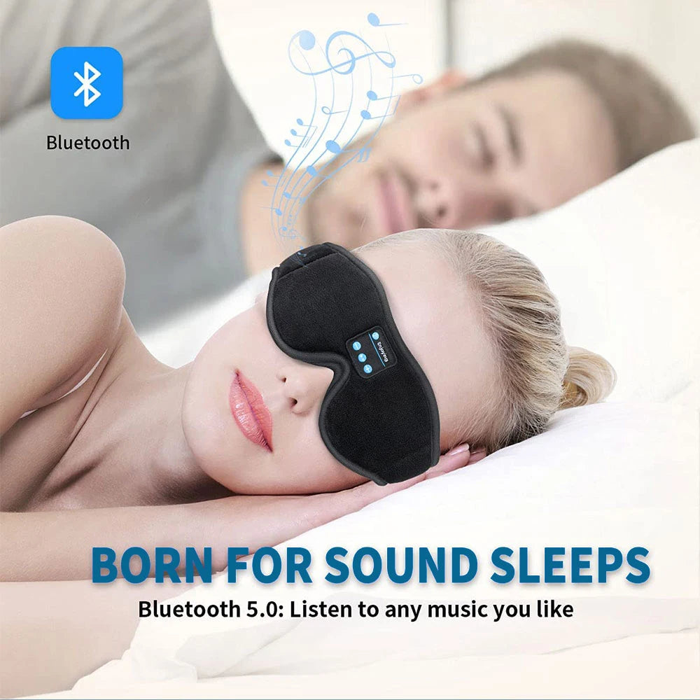 Mask For Sleep Headphones Bluetooth 3D Eye Mask Music Play Sleeping Headphones with Built-in HD Speaker LUNEO