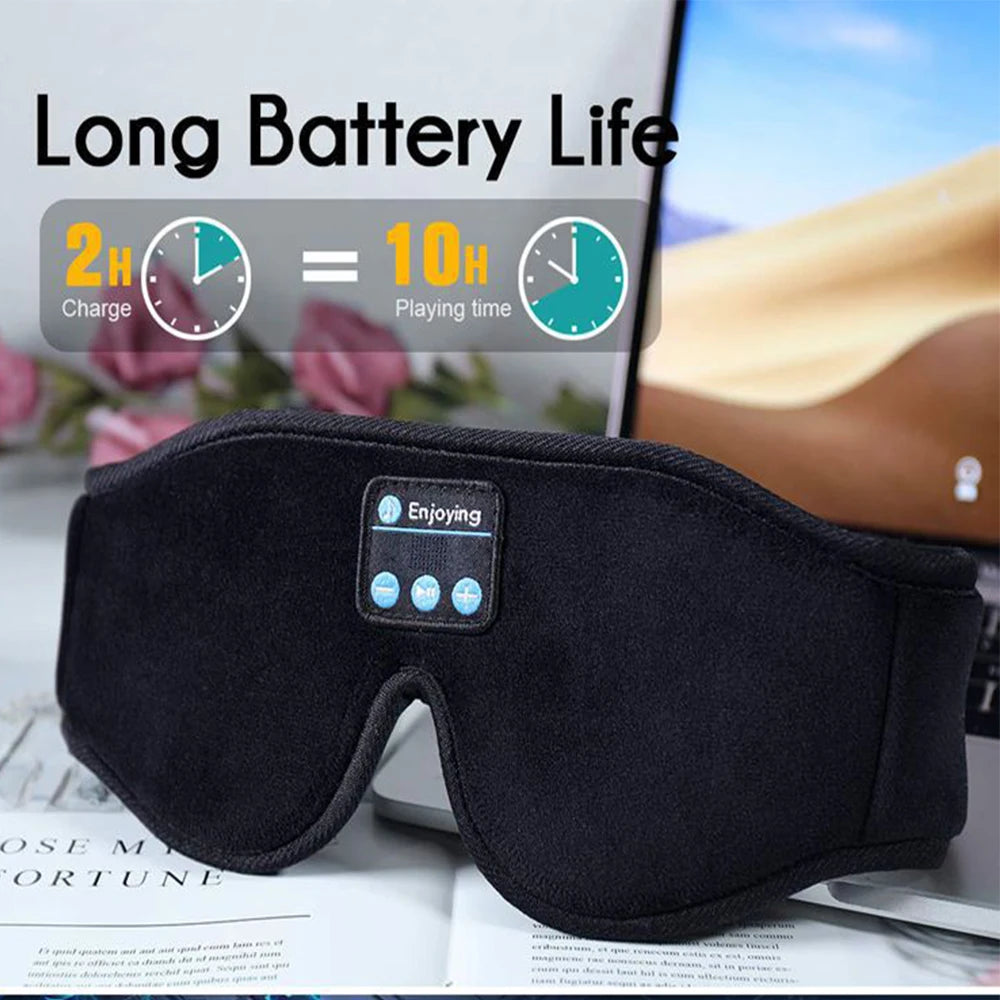 Mask For Sleep Headphones Bluetooth 3D Eye Mask Music Play Sleeping Headphones with Built-in HD Speaker LUNEO